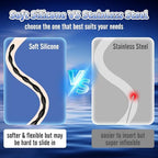 Sounding Rods Urethra Vibrator Sex Toys for Men, Vibrating Urethral Sound Anal Beads Male Vibrator, Penis Plug Stretcher Testicle Prostate Toy, Flexible Silicone Cock Dilator for Beginner & BDSM Play