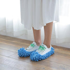 1 Pair Mop Slipper Shoes Cover,Soft Washable Shoes Cover,Reusable Foot Socks for Floor Cleaning,Sweeping Mop Tool for House Kitchen Office-Blue