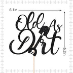 Black Glitter Old As Dirt Cake Topper,Holy You're Old Cake Topper,Funny 40th/50th/60th/70th/80th Birthday Party Decorations for Men Women