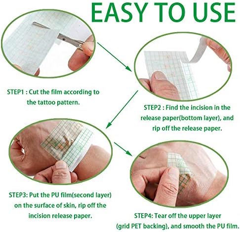 Tattoo Aftercare Bandage Roll 10" x 2 Yard - Waterproof Transparent Film for Tattoo Initial Healing and Skin Repair Adhesive Tattoo Supply Wrap