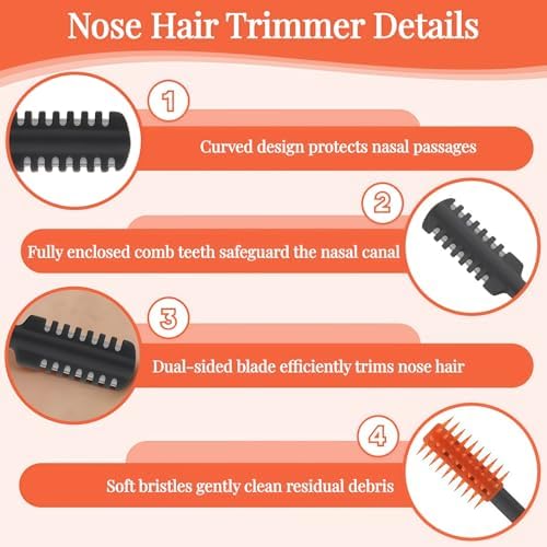 2026 Upgraded 2-in-1 Nasal Hair Cutter, 360° Rotating Double-Sided Blade, Washable Portable Grooming Tool for Men & Women, Travel Essential,(Multicolor-3-Pack)