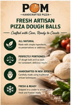 Artisan Pizza Dough Balls – 27 Pack (8 oz Each), Fresh Artisan All Natural Dough Made in New Jersey, Shipped in a Cooler
