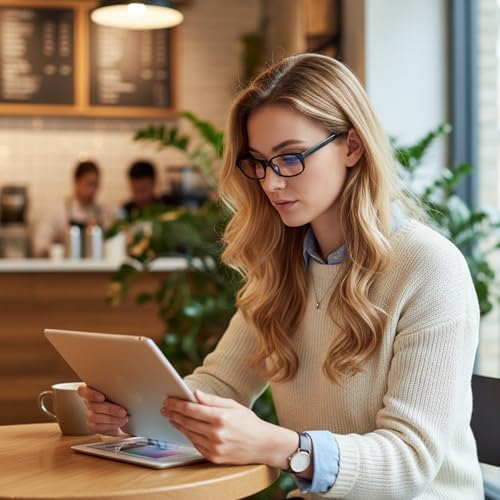 HJSTES Retro Clear Rectangle Glasses for Women Men Fake Blue Light Blocking Lens Narrow Frame Non Prescription Eyeglasses