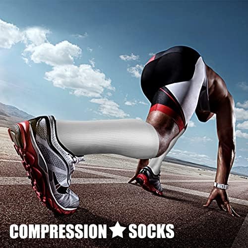 CHARMKING 4 Pairs Compression Socks for Women and Men