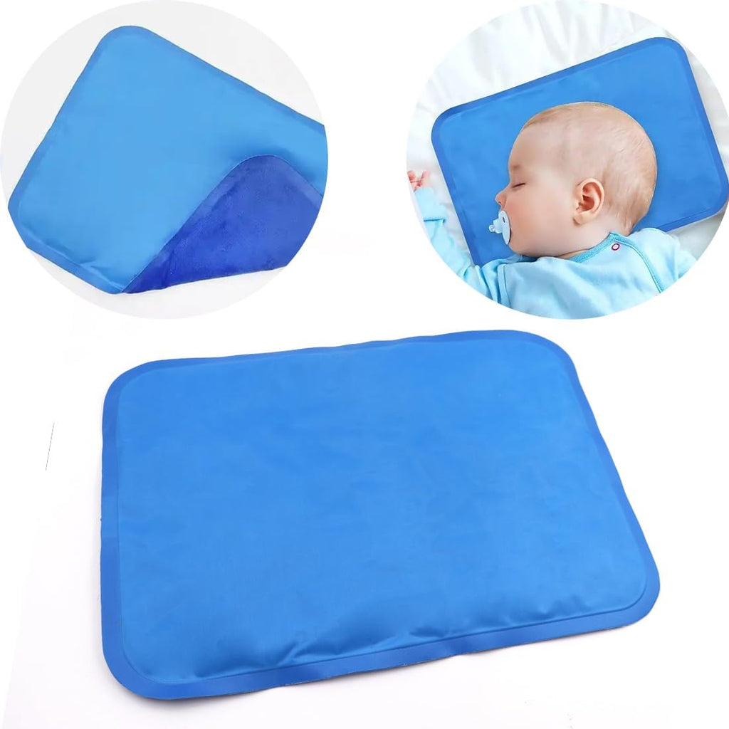 Reusable Gel Ice Pack for Sleeping, Cold Pillow Pad, Head Cooling Ice Pad, Chill Pillow, Relieve Headaches, Migraines, Fevers, Hot Flashes, Night Sweats, Perfect for Children, Adult, Pets (Blue (L))