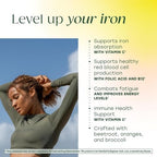 MegaFood Blood Builder Iron Supplement for Women & Men - Increase Iron Levels Without Side Effects - Combats Fatigue - Vitamin B12, Folic Acid & Vitamin C - Vegan - 72 Mini Tablets (36 Servings)