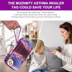 MGZNMTY Travel Carrying Case Compatible with Asthma Inhaler Spacer for Adults and Children, Masks, Inhaler Holder with Asthma Alert Tag and Medical Card, Carabiner (Only Case) (Galaxy)