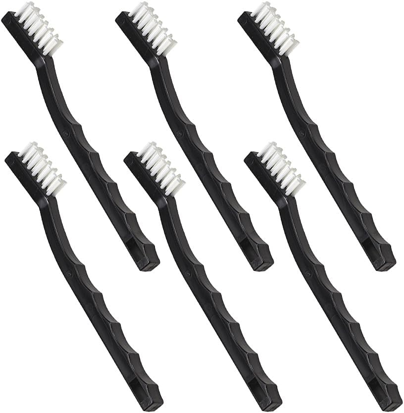 Nanoskin 6-Pack Toothbrush Style Brushes - Professional Detailing Brush Set, Car Interior and Upholstery Cleaning, Durable Nylon Bristles, Precision Automotive Cleaning, Essential Detailer's Toolkit