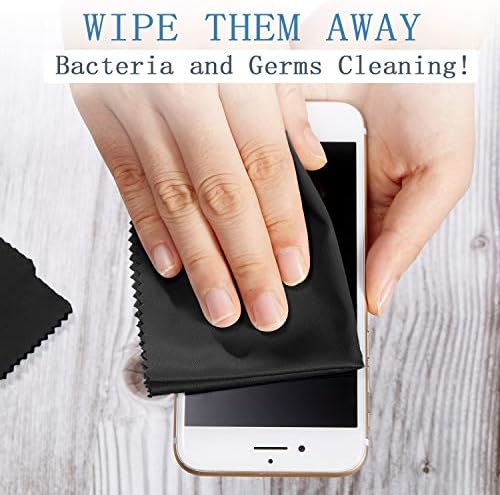 Frienda 50 Pcs Microfiber Cleaning Cloth for Glasses 6x7 Inch Lens Eyeglasses Cleaning Cloth Sunglasses Electronics Glasses Optical Cleaner Wipes Bulk for Camera Lens Eyeglass Screen(Black)
