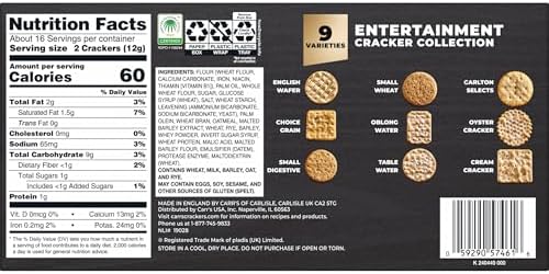 Carr's Entertainment Crackers, Snack Crackers, Party Snacks, Variety Pack, 7.05oz Box (1 Box)