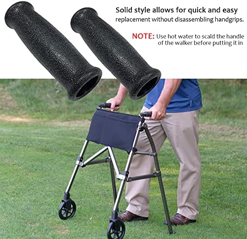 Walker Handle Cushions - Rollator Hand Grips Replacement Fit 0.9"-0.95" ID Handle, Rolling-Walker Accessories for Elderly Disabled, Set of 2
