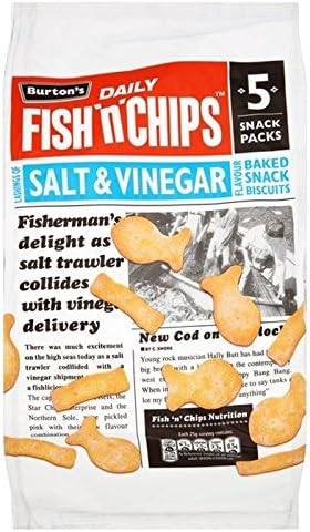 Burton's Fish & Chips Salt & Vinegar 25g x 5 per pack (Pack of 2)