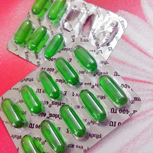 Evion Vitamin E Capsule for Face, Hair, Pimple, Glowing Skin, Dark Circles, Skin Whitening & Hair Care Evion 400mg Capsules for face and Hair (50)