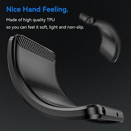 Case for Realme C55 Case, Realme Narzo N55 Case, RMX3710 Case, Slim Thin Carbon Fiber TPU Rubber Protective Cases Anti-Scratch Shockproof Cover for Realme C55 Black
