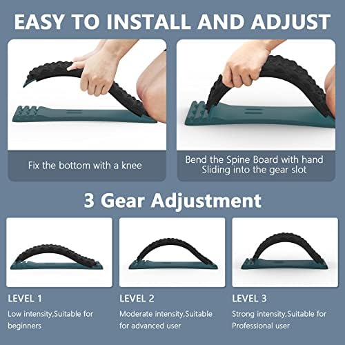 LTUMHGCR Back Stretcher, Back Cracker for Lower Back Pain Relief, Multi-Level Adjustable Spine Board for Herniated Disc, Sciatica, Scoliosis(Black)