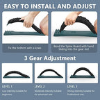 LTUMHGCR Back Stretcher, Back Cracker for Lower Back Pain Relief, Multi-Level Adjustable Spine Board for Herniated Disc, Sciatica, Scoliosis(Black)