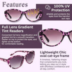 proSPORT | Cat Eye Womens Full Lens Tinted Reading Sunglasses Oversize NOT BIFOCAL