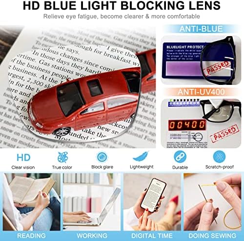 MARE AZZURO Computer Reading Glasses Women Blue Blocking Screen Light Readers 0 1.0 1.25 1.5 1.75 2.0 2.25 2.5 2.75 3.0 3.5 4.0 5.0 6.0 (Black, 150)