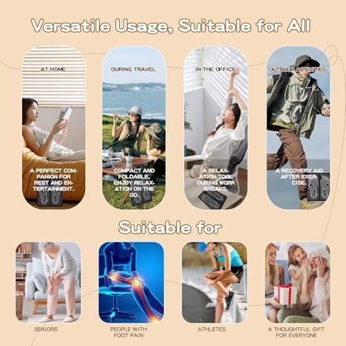Portable TENS & PMS Foot Massager for Plantar Fasciitis & Neuropathy Pain Relief - Deep Tissue Electric Muscle Stimulator, Adjustable Intensity, Lightweight Design for Home, Travel, Office Use
