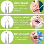 Dental Tools, Professional Teeth Cleaning Oral Care Hygiene Kit, Stainless Steel Dental Pick Tooth Scraper Tartar Plaque Remover for Dentist, Personal, Pet Use with Storage Box