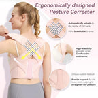 VOKOKOYA Posture Corrector for Women and Men,Adjustable Shoulder Straightener,Back Support Brace,Upper Spine scoliosis, hunchback Pink X-Large