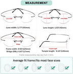 Eyekepper Titanium Rimless Round Reading Glasses Circle Readers For Men