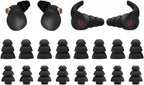 Silicone Replacement Ear Buds Tips, 20 Pcs, Black (Triple Flange)