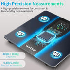 LOFTILLA Smart Scale for Body Weight, Accurate Scale with BMI Body Fat Muscle Mass, 8-in-1 Large Display, Digital Bathroom Scales for 14 Body Composition Metrics, Sync with Fitness App