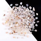 WAYBER Natural White Agate Pebbles, 1 Lb/460g Decorative Rocks Non-Toxic Crystal Stone Irregular Quartz Gemstone Crushed Pieces Tumbled Stone Chips for Jewelry Making/Home Decoration