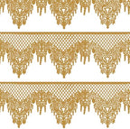 Large Pre-Made Ready to Use Edible Cake Lace Lattice Diamond Scallop Golden 12-inch 10-Piece Set