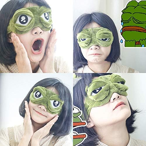 2 PCS Sleep Mask for Girls Women Men Kids Funny Cute Contoured Blackout Frog Cat Dog Animal 3D Sleep Eye Mask for Sleeping