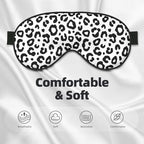 Sleep Eye Mask Black and White Leopard Sleep Mask for Women Men Comfortable Eye Mask with Adjustable Strap Soft Eye Cover Blindfold for Travel Yoga Nap Shift Work