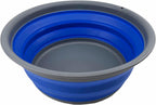 SAMMART 7.5L (1.98 Gallon) Collapsible Tub - Foldable Dish Tub - Portable Washing Basin - Space Saving Plastic Washtub (Grey/Purplish Blue)
