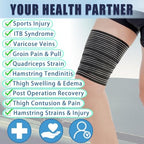 1 Pcs Hamstring & Thigh Compression Wrap, Adjustable Thigh Compression Brace, Quad Support for Men and Women, Versatile Compression Bandage for Knee, Calf, Arm