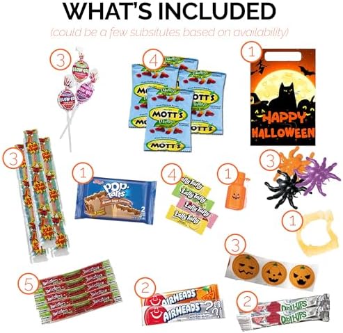 Halloween Snack Box with Candy, Cookies, Bars, Snacks and Toys (45 Count) - Fun Halloween Care Package for College Students, Kids & Teens, Trick or Treat Variety Pack Gift Box for Parties and Treats