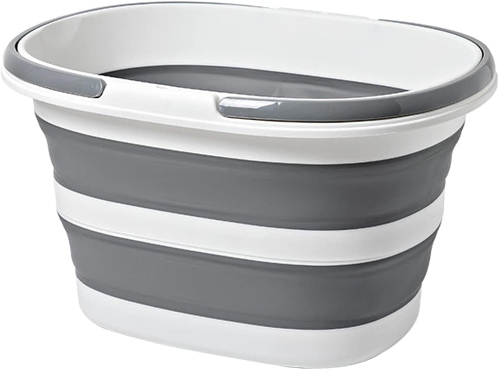 Goderewild Large Collapsible Bucket 4.2 Gallon (16L) for House Cleaning, Camping, and More - Space Saving, Multiuse Water Bucket for Cleaning Mop - Lightweight and Portable (Grey-1)