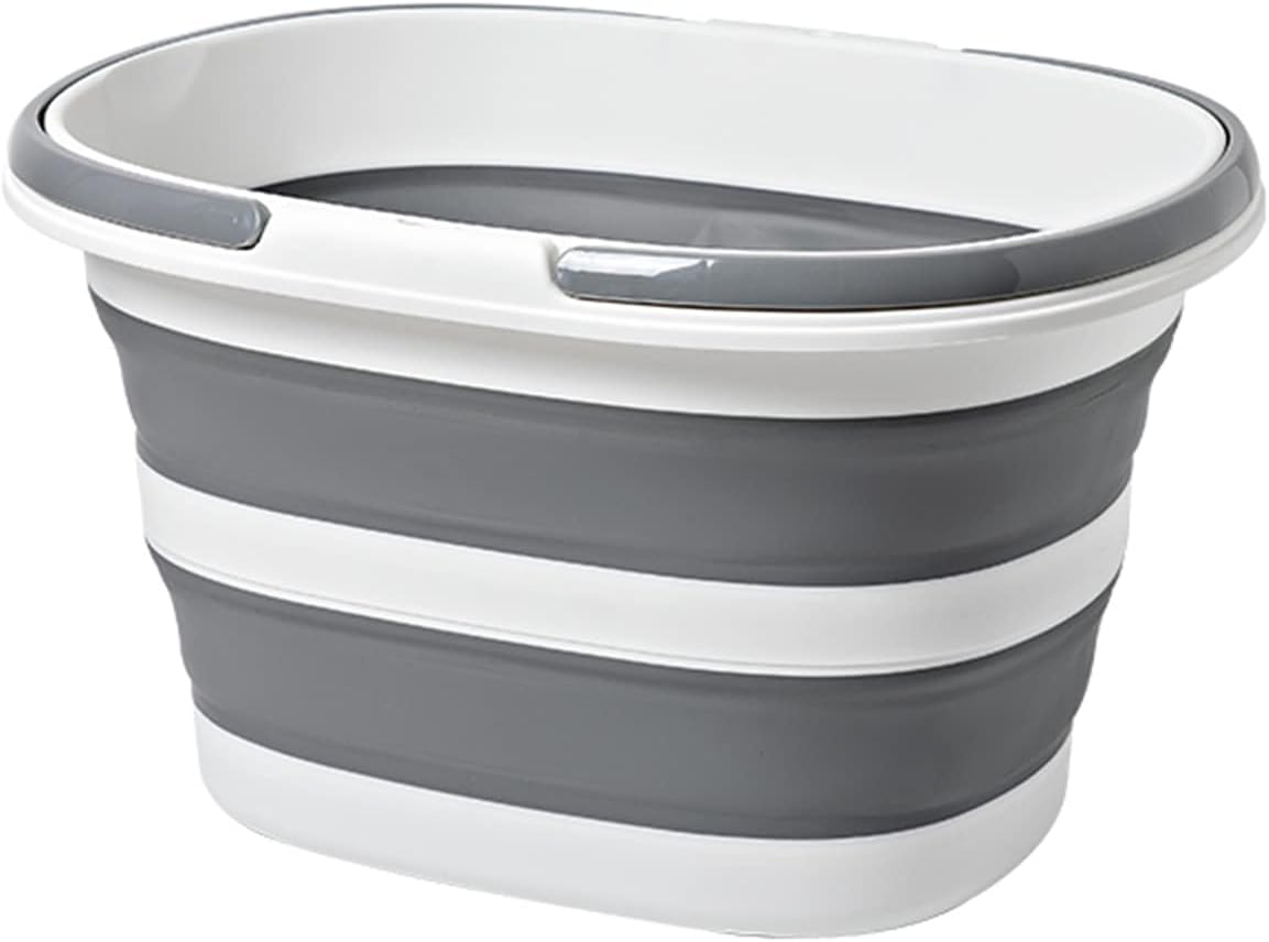 Goderewild Large Collapsible Bucket 4.2 Gallon (16L) for House Cleaning, Camping, and More - Space Saving, Multiuse Water Bucket for Cleaning Mop - Lightweight and Portable (Grey-1)
