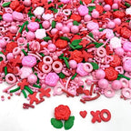 Rose Hearts Sprinkles Pink and Red Mixed Cupcake Cake Decoration Cake Cookie IceCream Donut 3.4oz