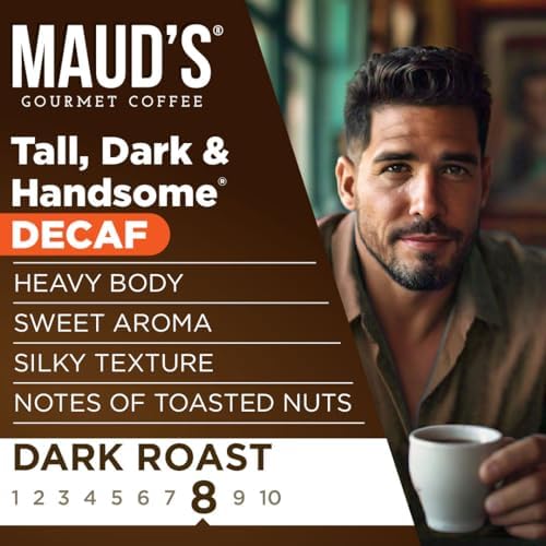 Maud's Decaf Dark Roast Ground Coffee, 2 Bags (40oz), 100% Arabica Coffee, 104 Servings