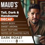 Maud's Decaf Dark Roast Ground Coffee, 2 Bags (40oz), 100% Arabica Coffee, 104 Servings