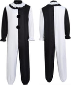 Adult Men Terrifier Cosplay Jumpsuit Kids Art Clown Killer Costume Bodysuit Black White for Halloween Suit