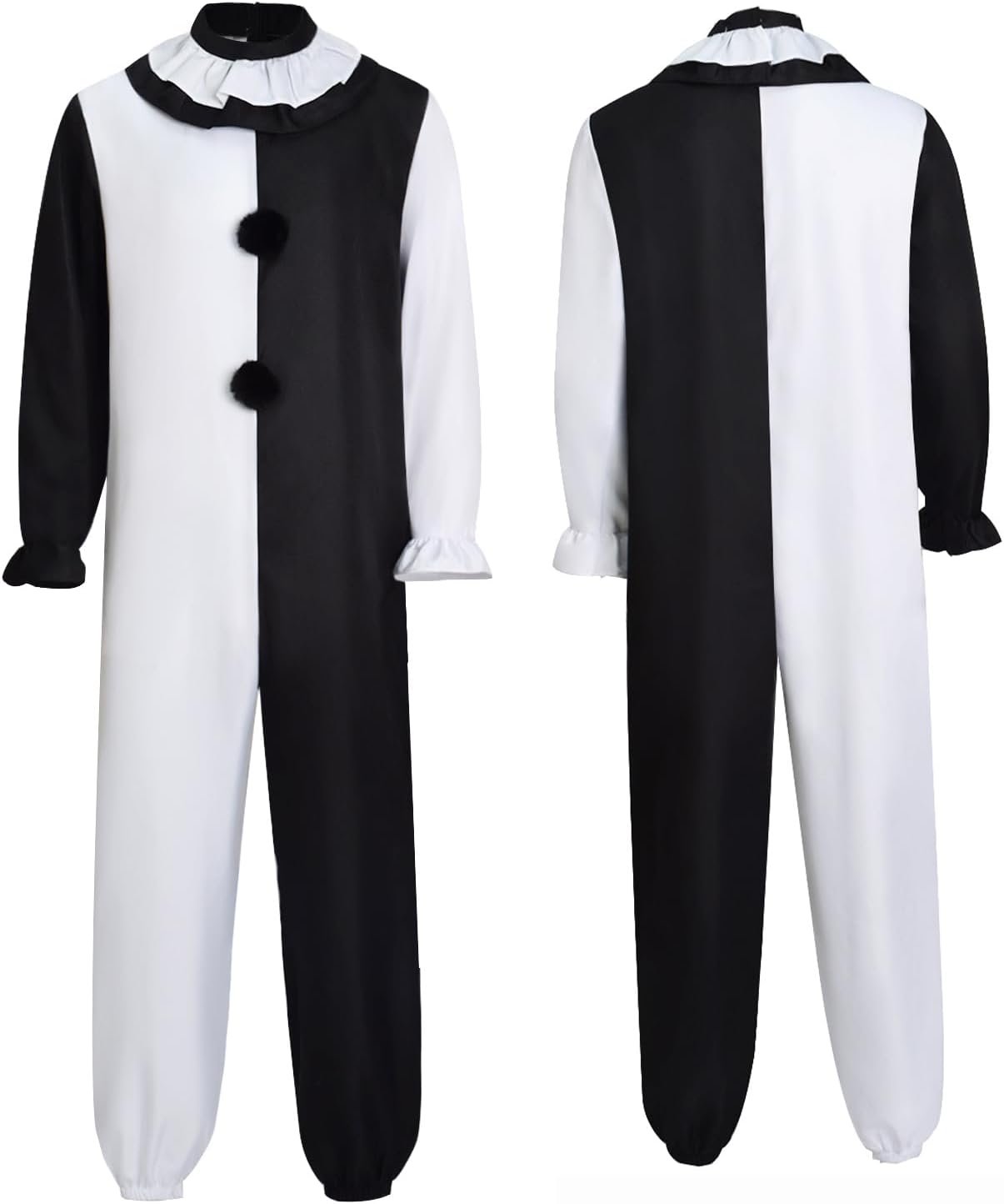 Adult Men Terrifier Cosplay Jumpsuit Kids Art Clown Killer Costume Bodysuit Black White for Halloween Suit