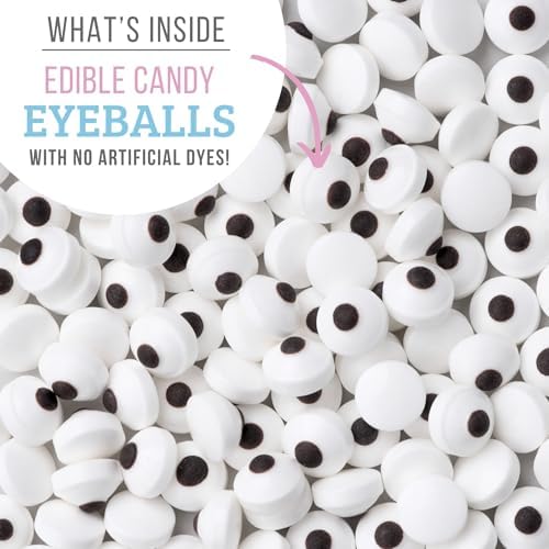 Sweets Indeed Dye-Free Candy Eyeball Sprinkles, 2.92 oz | Edible Sugar Eyeball Decorations for Cookies, Cupcakes & Cakes | No Artificial Dyes