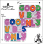 WHW Whole House Worlds 40 Count Good Vibes Only Napkins, Text Theme, 2 Packs of 20, 3 Ply Paper, Luncheon Size, 6.75 x 6.75 Inches, Food Safe Inks