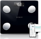 NUTRI FIT Scale for Body Weight Digital Bathroom Smart Scale with Bluetooth for BMI, Body Fat, Muscle Mass, 20 Body Composition Analyzer Health Monitor Sync Apps 330lbs, Batteries Included
