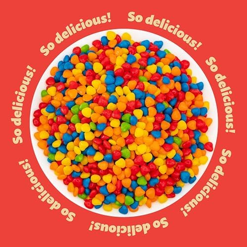 Mini Candy Hearts | 1-Pound Bag | Assorted Fruit Flavors Hard Candy | Rainbow Hearts for Easter Candy Buffets, Snacking, Party Favors, Dessert Topping, and Gifting