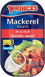 Princes Mackerel Fillets in Tomato Sauce (125g) - Pack of 6