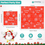 Trimming Shop Christmas Disposable Napkins with Snowflakes Design 2 Ply Paper 33cm x 33cm Cocktail Napkins for New Year Winter Dinner Party Supplies Decoration Pack of 20