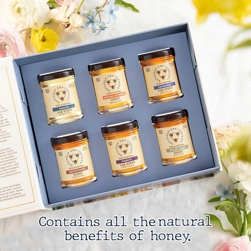 Savannah Bee Company Blossom to Bottle - 6 Jars of Different Varieties of Organic Honey in Unique Packaging