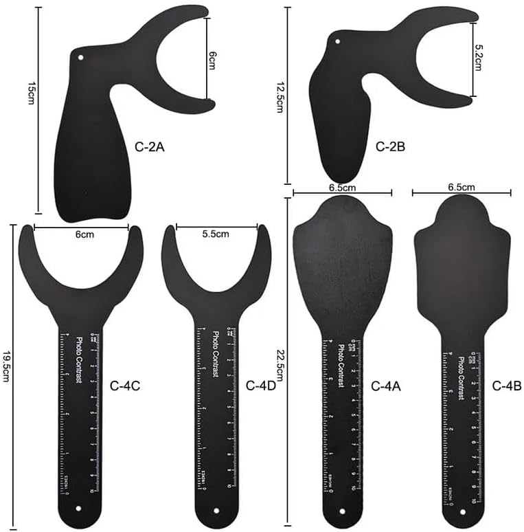 Dental Intraoral Photographic Contraster Kit 6Pcs Black Background Board Palatal Photo Contrast Kit for Dental Clinics and Labs